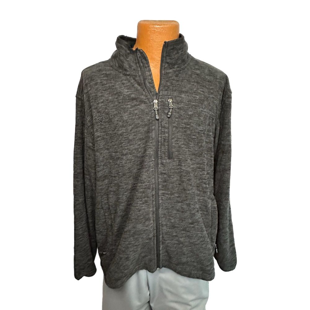 C22 Free Country Gray Men's Full Zip Fleece, Large, Pre-owned